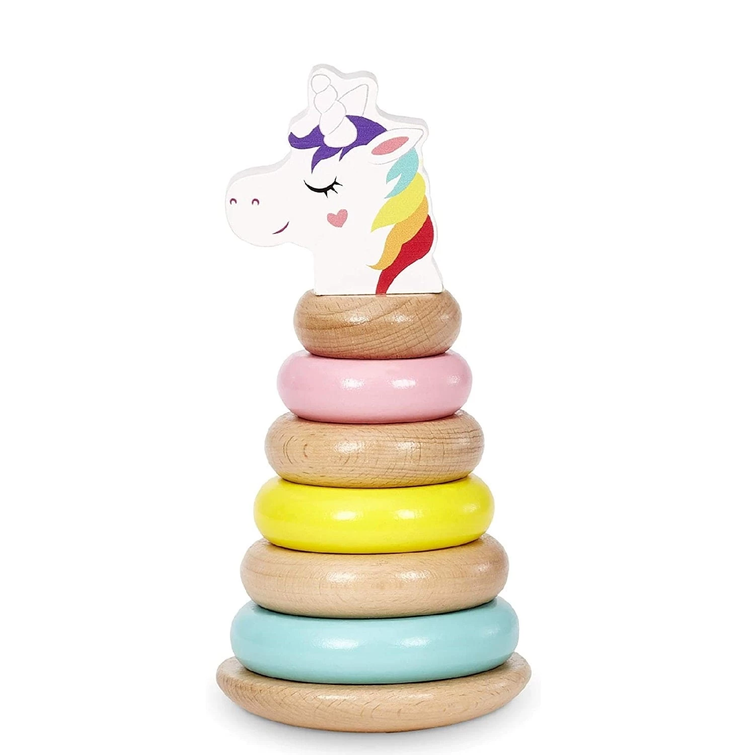 Little Tikes Wooden Critters Shape Stacker Unicorn - Image 2